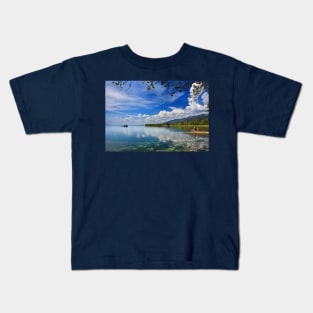 Waiting for the fishing boat at Trichonis lake Kids T-Shirt